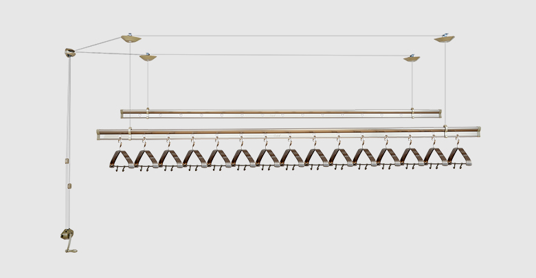 郁金香T622D 香槟色 动滑轮手摇晾衣架