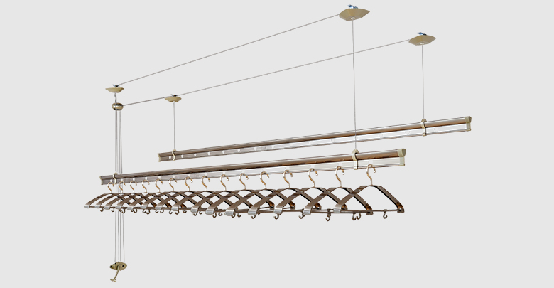 郁金香T662D 香槟色 动滑轮手摇晾衣架